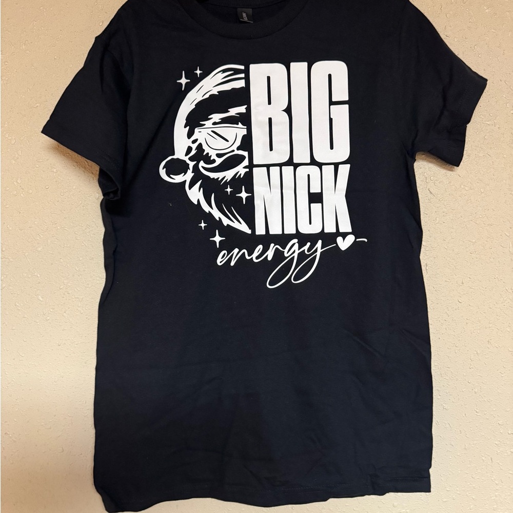 Gildan Black Tee with White 'Big Nick Energy' Graphic - Picture 3 of 3